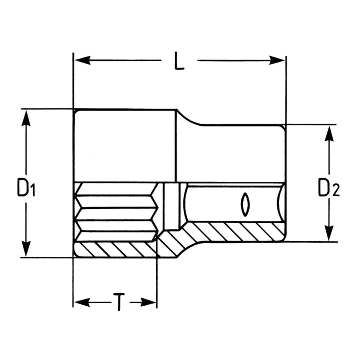 Heyco 00050002383 23mm 12 Point 1/2" Drive Socket