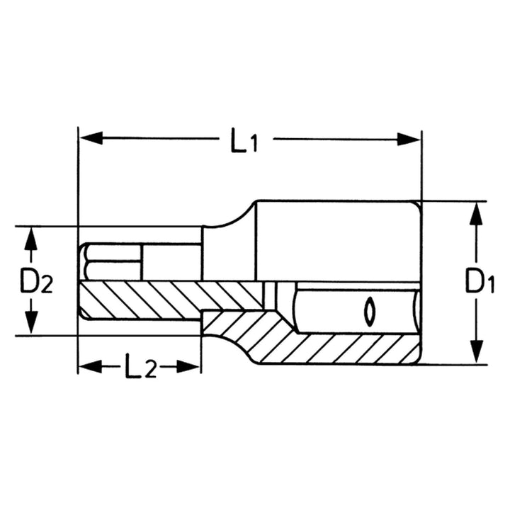 Heyco  00050330283 Screwdriver Sockets for multi-spline socket screws XZN- 1/2 Inch Drive M6