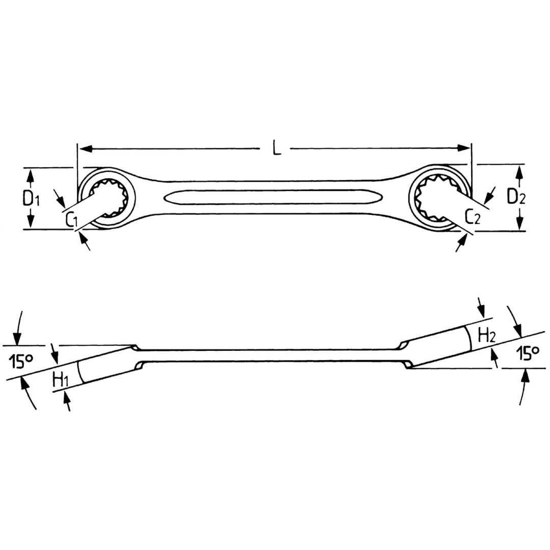 Heyco 00497091180 Flare Nut Ring Wrenches, 9 x 11 mm