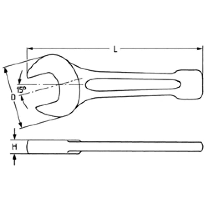 Heyco 00810636720 Slogging Open Jaw Wrenches, AF-Sizes Drive 3/4 Inch 3.1/8 Inch
