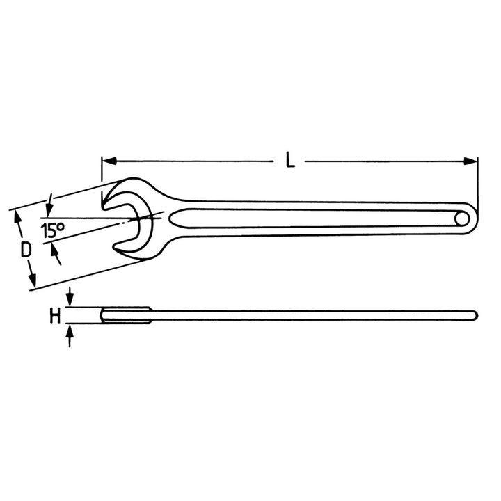 Heyco 00894080036 Single Ended Open Jaw Wrenches, Length-645mm