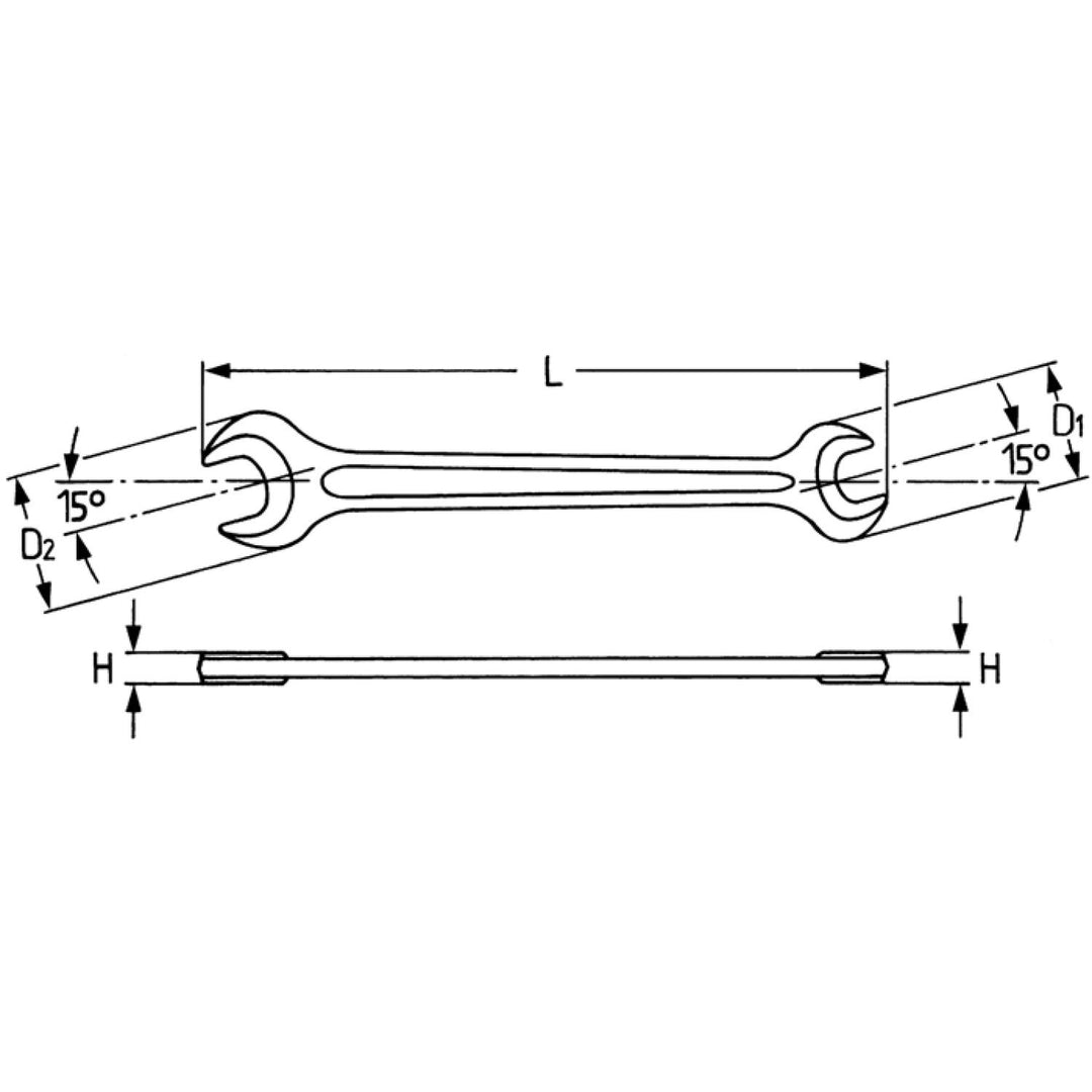 Heyco 00895303236 Double Ended Open Jaw Wrenches, Length-275mm