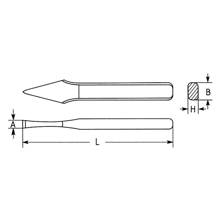 Heyco 01560015021 Cape Chisel with Non-spreading Safety Head, Flat Oval, 150 mm