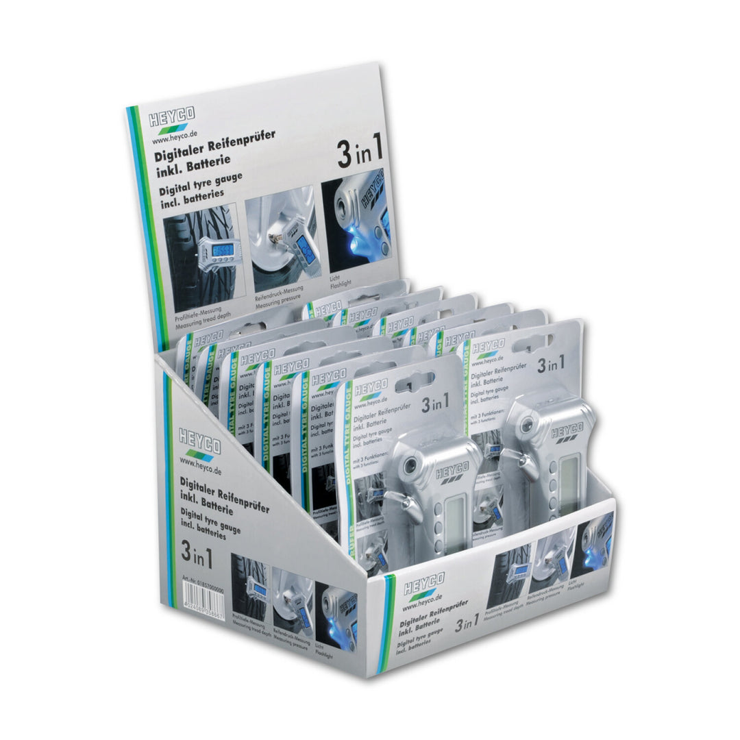 Heyco 01857000000 Digital Tyre Gauge with 3 function in sales display