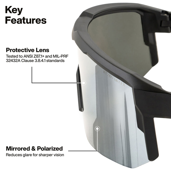 Klein Tools 03003 Polarized Blade Safety Glasses, Silver Lens