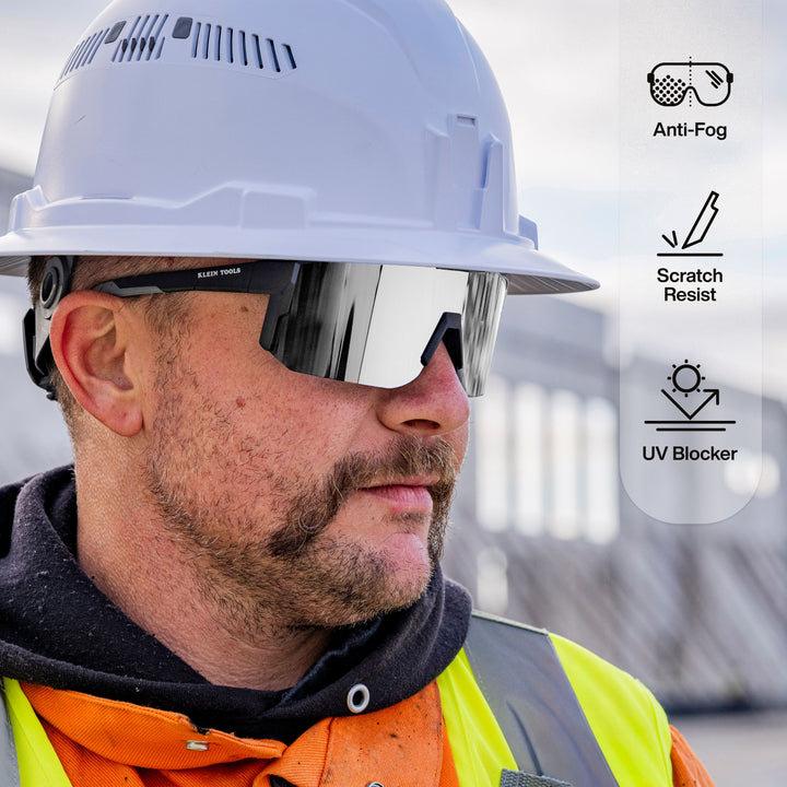 Klein Tools 03003 Polarized Blade Safety Glasses, Silver Lens