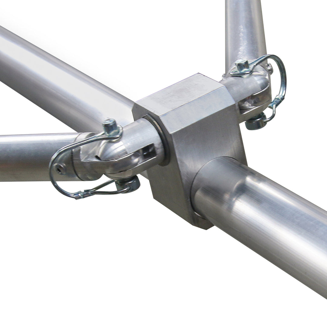 Kraft Tool CC718 10'x5"x2" Round End Magnesium Check Rod with Bracket, Braces, and Handle