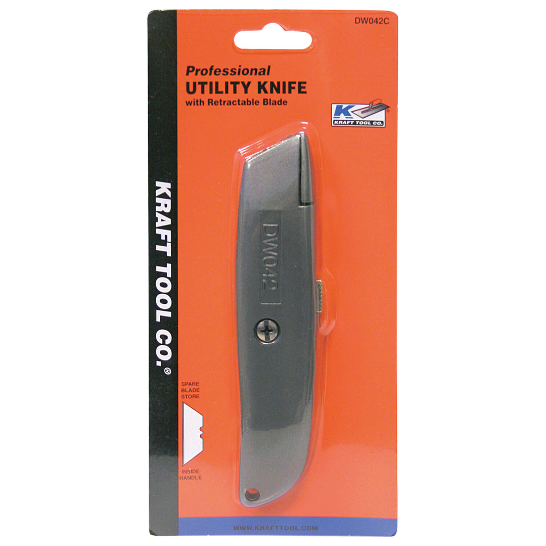 Kraft Tool DW042C Professional Utility Knife with Retractable Blade