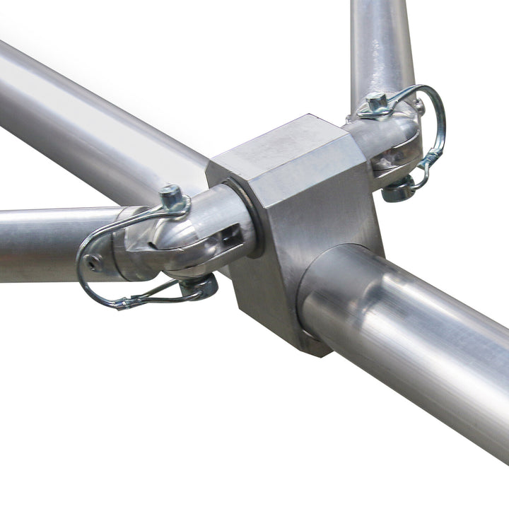 Kraft Tool CC717 8'x5"x2" Round End Magnesium Check Rod with Bracket, Braces, and Handle