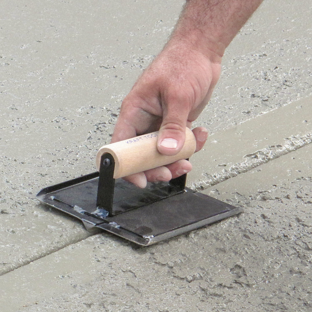 Kraft Tool CF1704 6" x 6" 1/4"R 1"D All Steel Hand Groover with Wood Handle