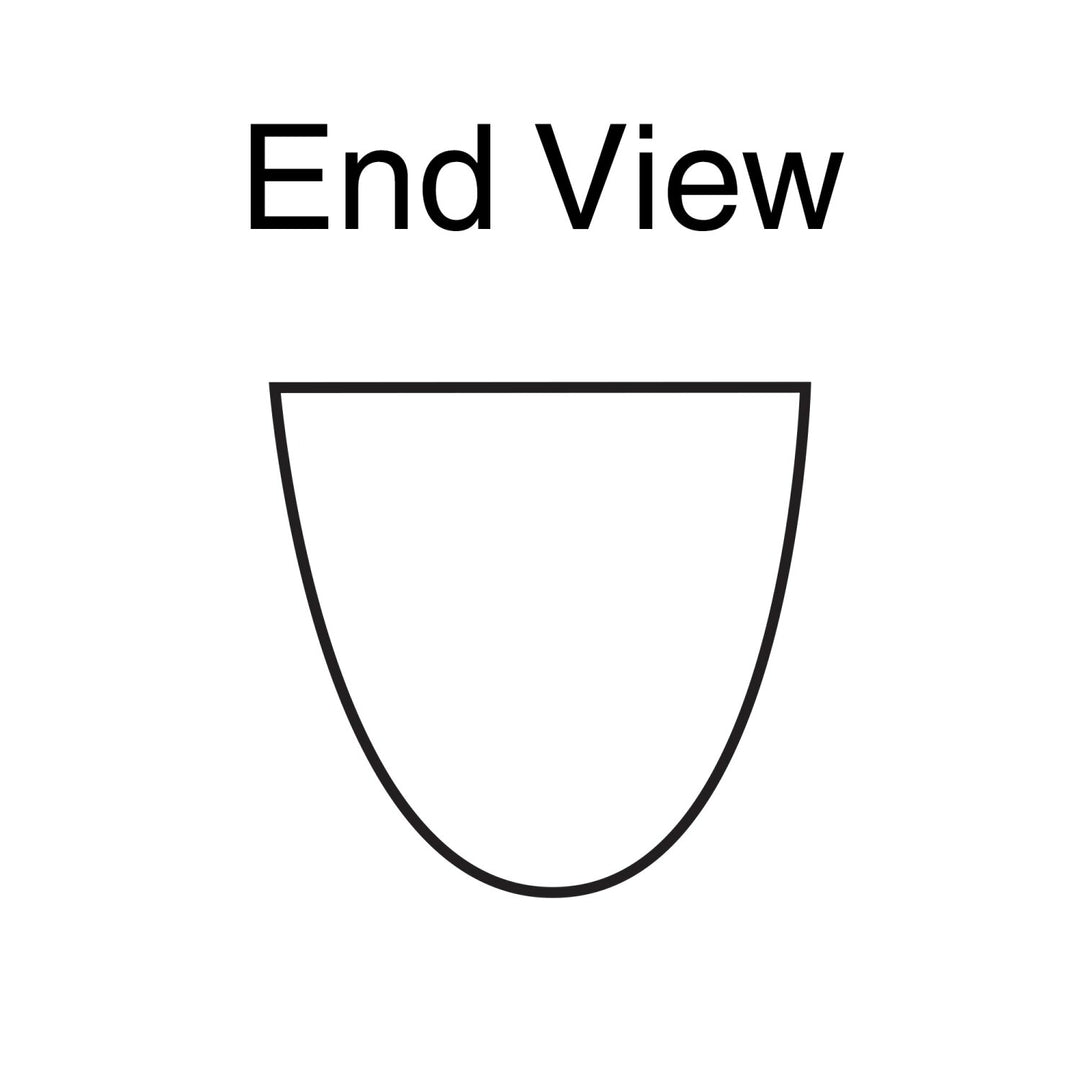 Kraft Tool BL229 20" x 1/2" Half Round Convex Sled Runner with Wood Handle