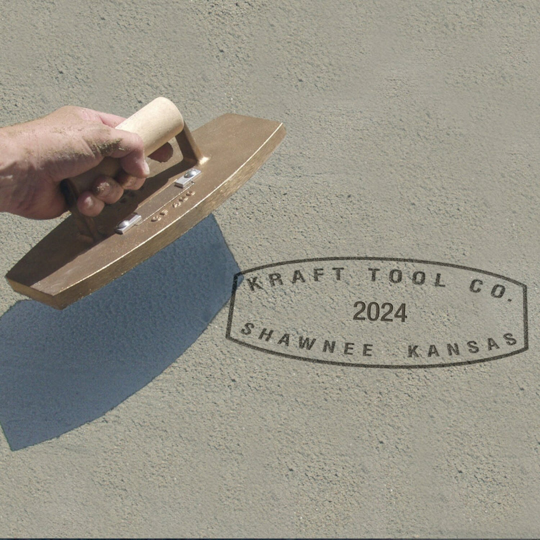 Kraft Tool CF400 Personalized Oval Name Stamp with Current Date Insert with Wood Handle