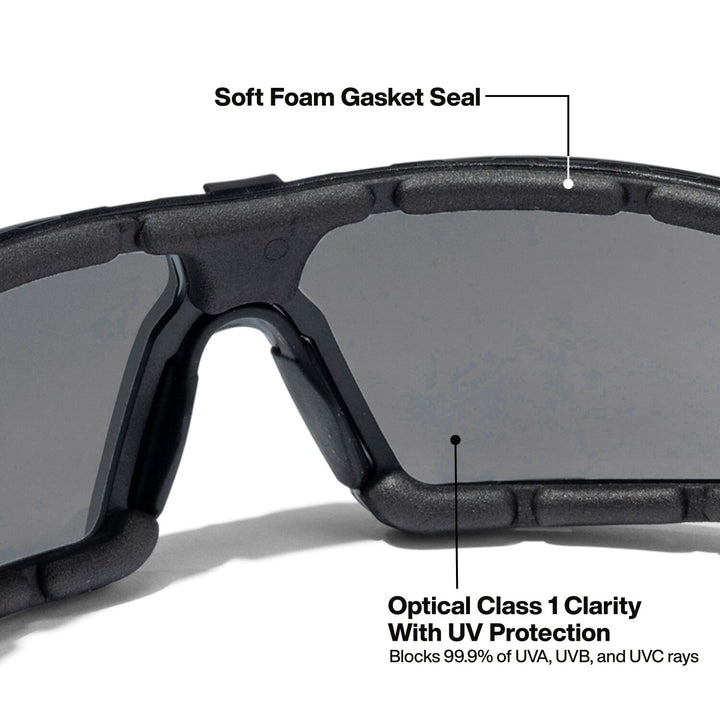 Klein Tools 3609 Low-Profile Gasket Safety Glasses, Gray Lens