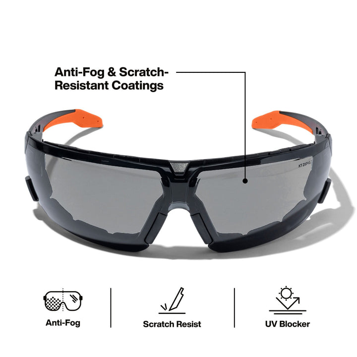 Klein Tools 3609 Low-Profile Gasket Safety Glasses, Gray Lens