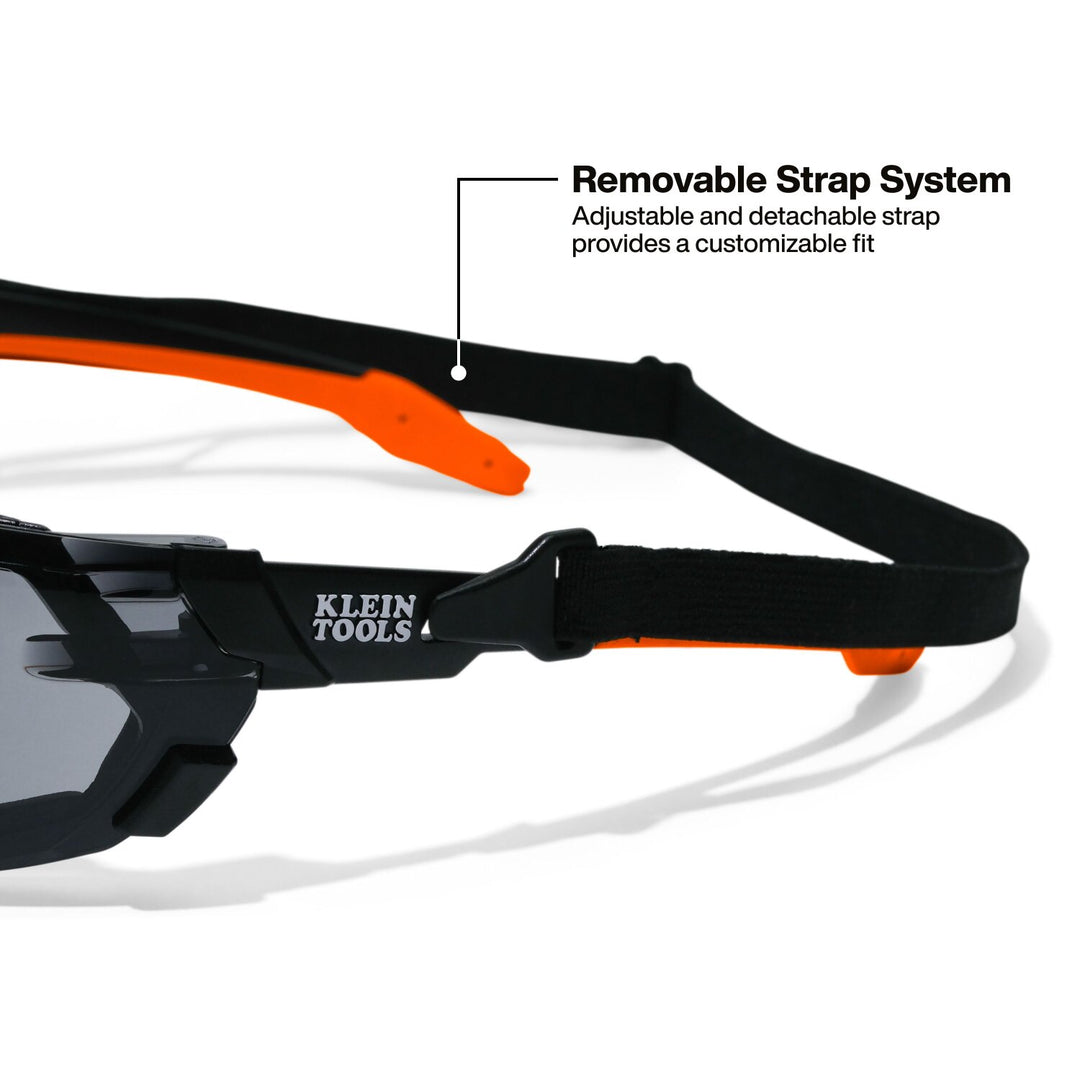 Klein Tools 3609 Low-Profile Gasket Safety Glasses, Gray Lens