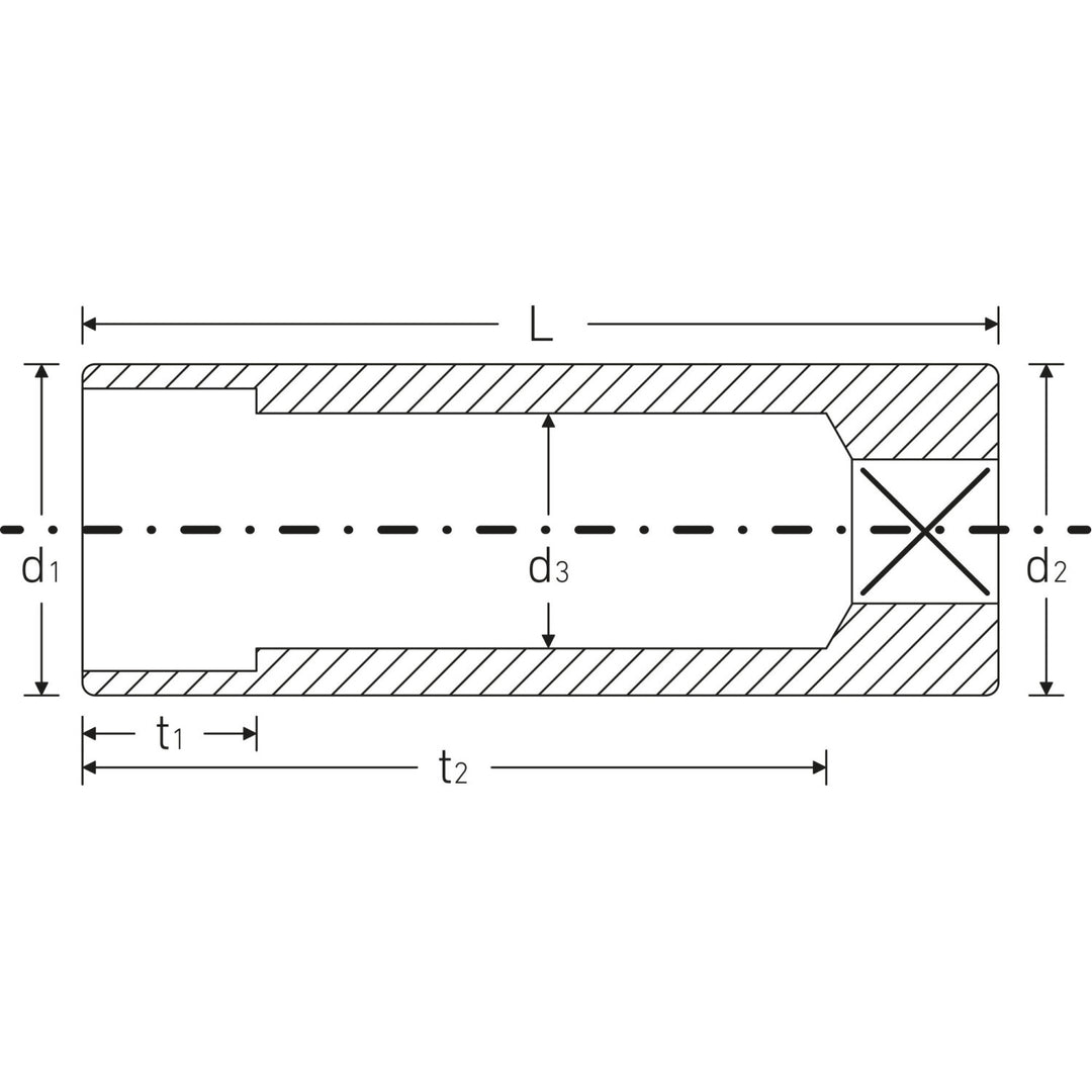 Stahlwille 01240005 40DL Extra Deep 12-pt Socket, 5 mm 1/4" Drive