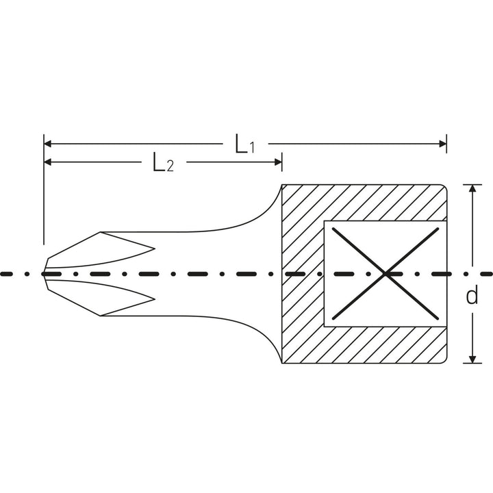 Stahlwille 01290003 44P Phillips Socket, PH3 1/4 inch Drive