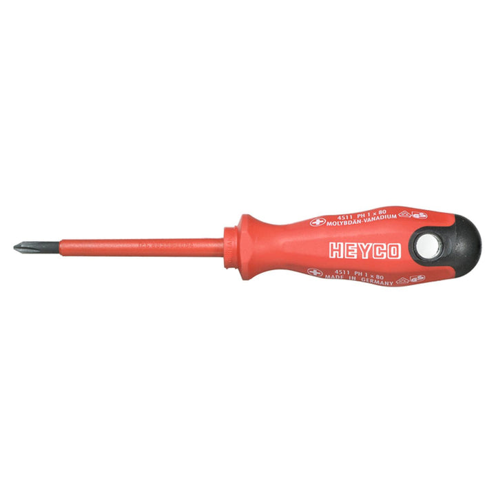 Heyco 04511001033 Insulated VDE Phillips Screwdriver with 2K Handle, #1