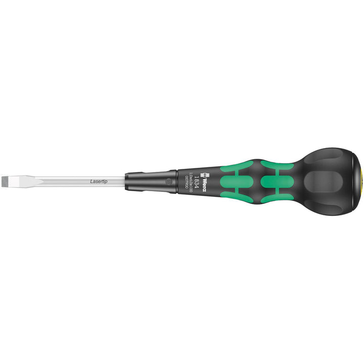 Wera 05007900001 Kraftform Ball-Grip Slotted Screwdriver - Workshop Blade, 6 x 100 mm