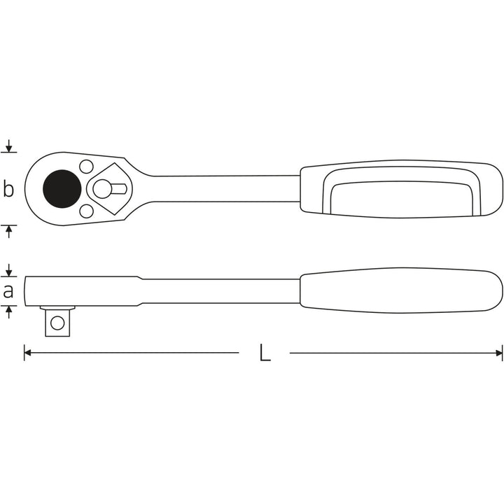 Stahlwille 13121010 532 Ratchet, 1/2" Drive, long handle