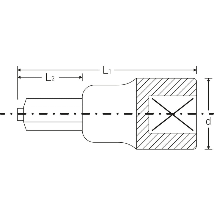 Stahlwille 03070010 54IC 1/2" Hex Socket , 10 mm