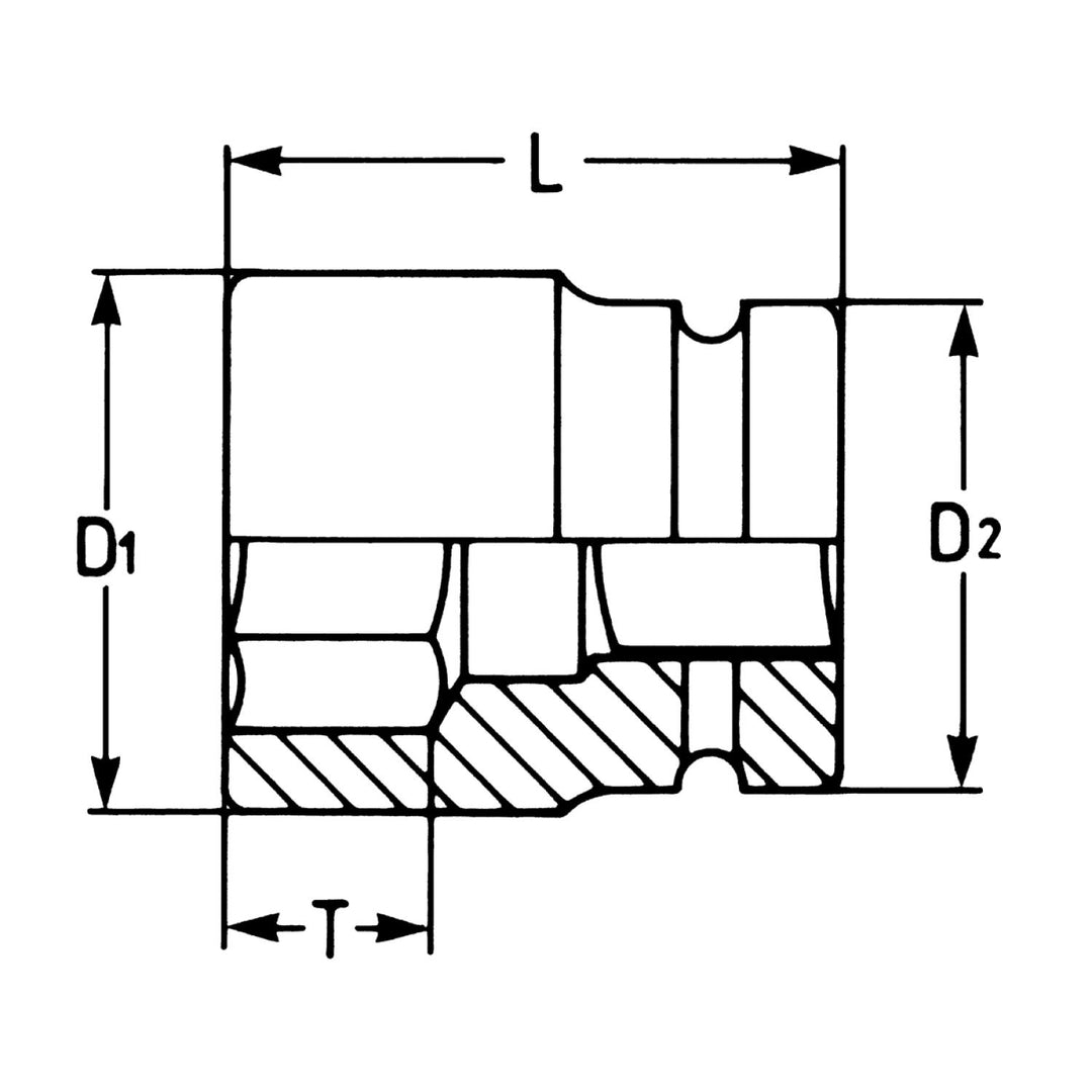 Heyco 06300001636 1/2 Inch Impact Socket 16 mm