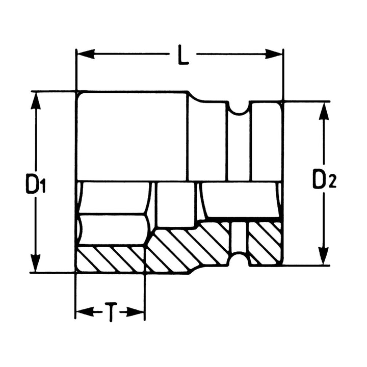 Heyco 06300001636 1/2 Inch Impact Socket 16 mm