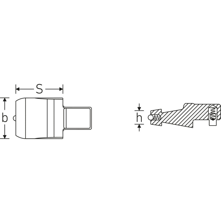 Stahlwille 58290042 7370/40-2 Adaptor, External drive 14x18 mm