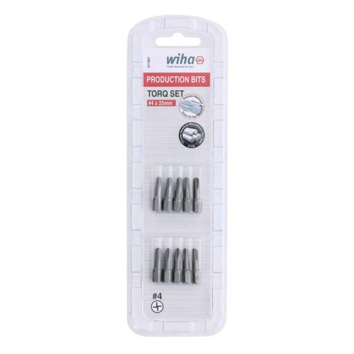 Wiha Tools 71907 Torq-Set Bit #4 - 25mm - 10 Pack