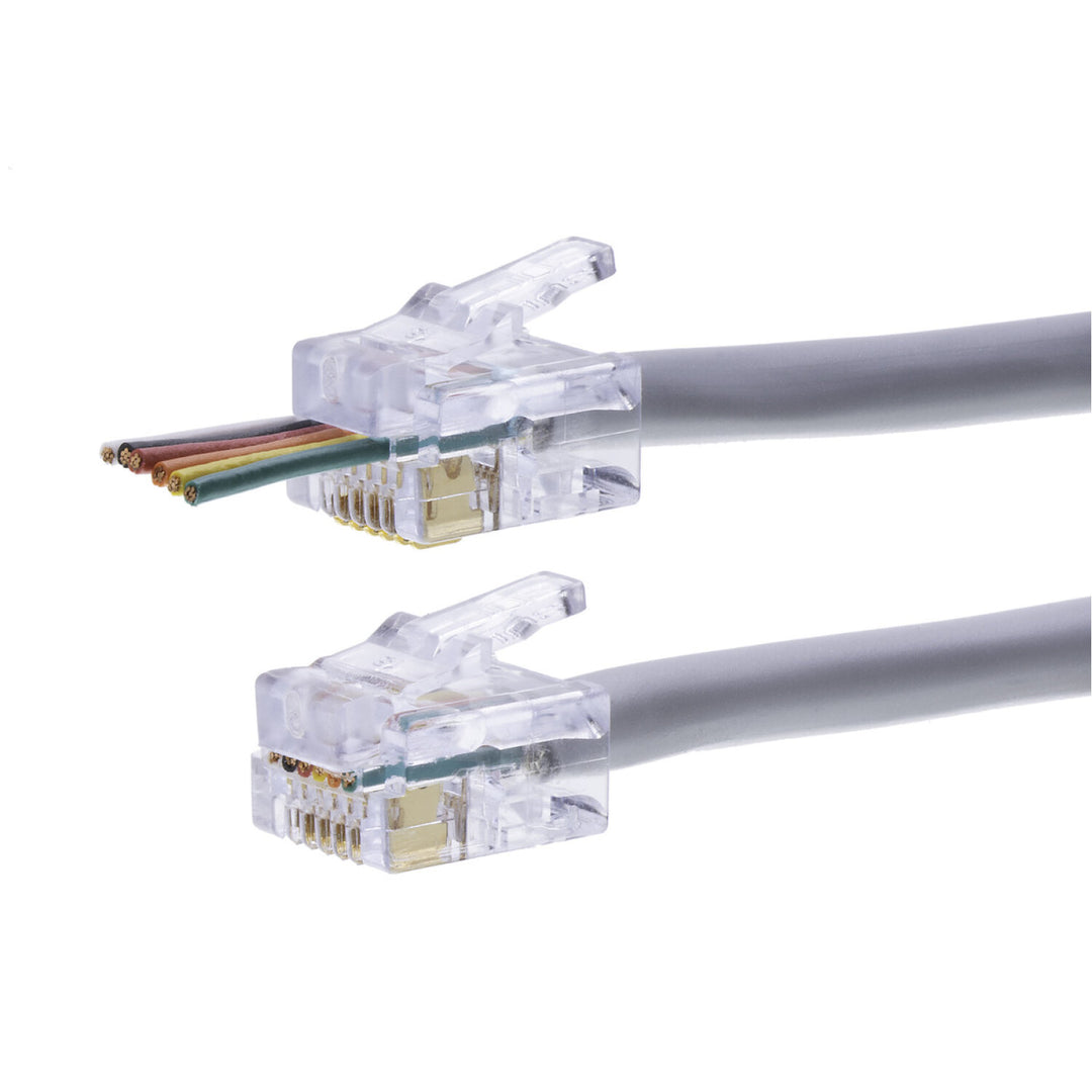 Platinum Tools 100026B EZ-RJ12/11 Pass-Through RJ12/RJ11 Connectors — 100pcs in Box