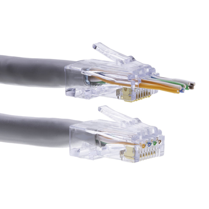 Platinum Tools 100029C ezEX-RJ45(48) Pass-Through RJ45 Connectors, CAT6A Unshielded — 50pcs in Clamshell