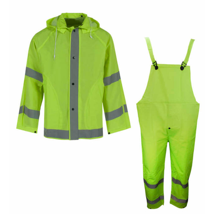 Neese 1820S Econo-Viz 3-Piece Rain Suit with Reflective Tape - Hi-Vis Lime