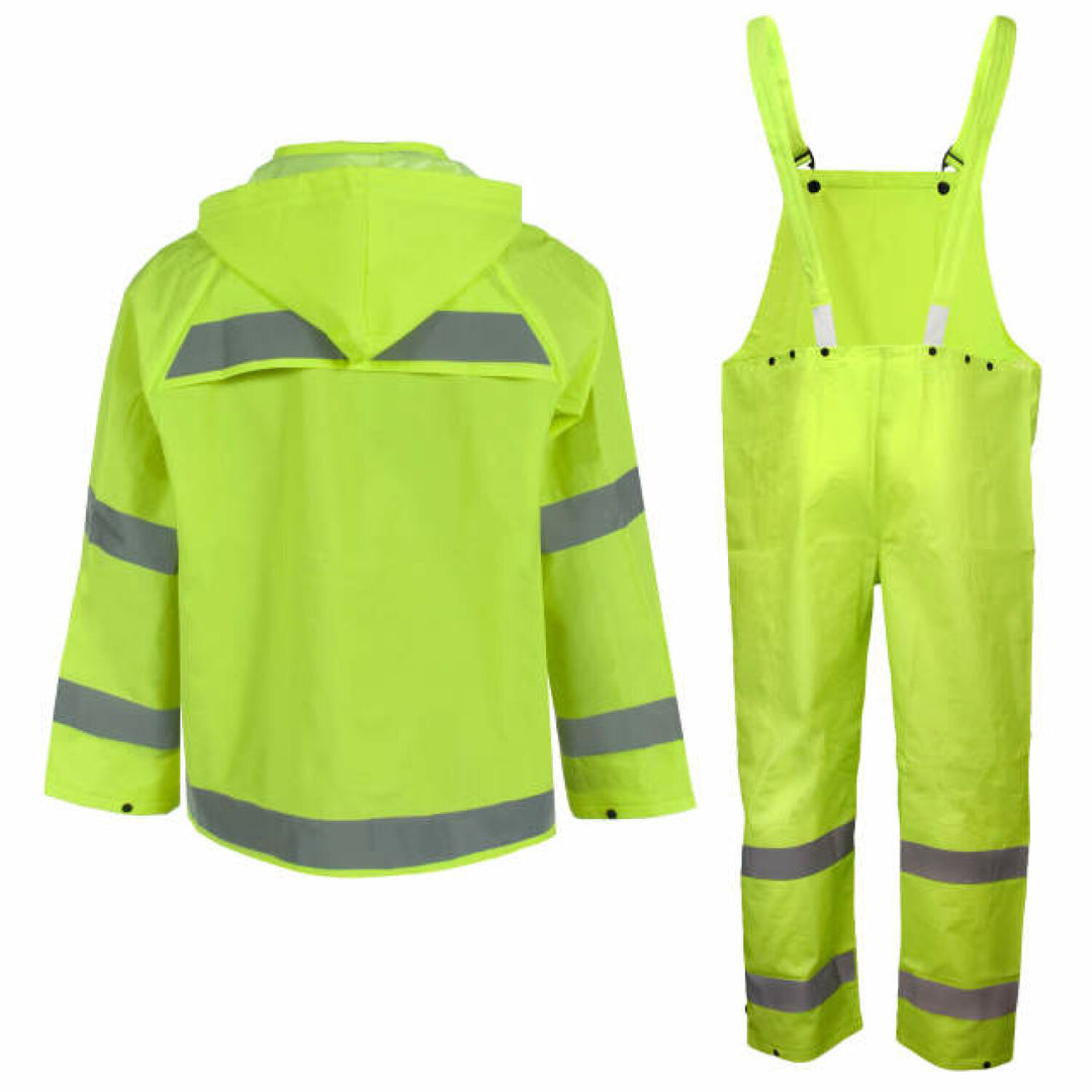 Neese 1820S Econo-Viz 3-Piece Rain Suit with Reflective Tape - Hi-Vis Lime