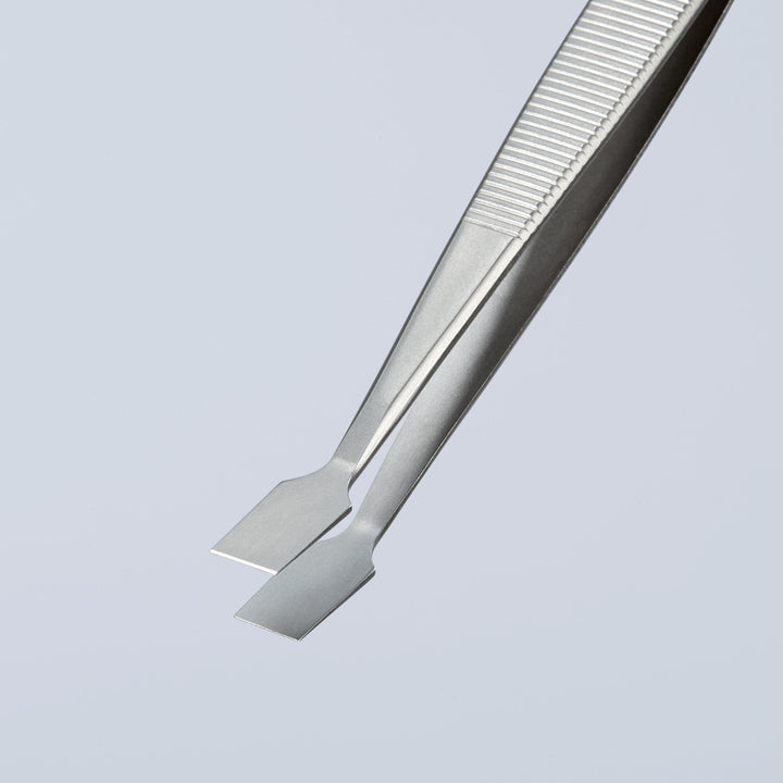 Knipex 92 01 06 4" Premium Stainless Steel Gripping Tweezers-30°Angled-Blunt Tips