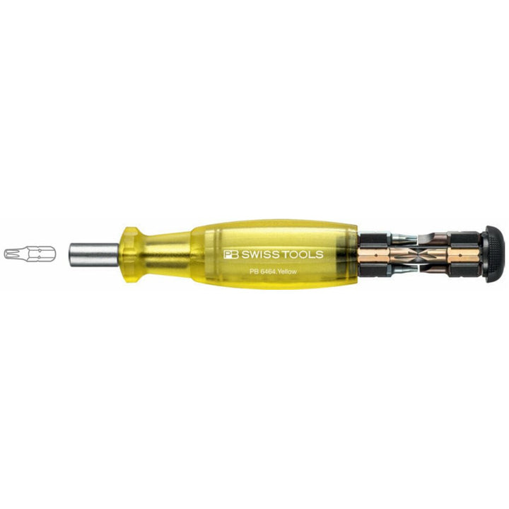 PB Swiss PB 6464.Yellow Bit Holding Screwdriver with Magazine, Slotted, Phillips, TORX®, 9 Pcs