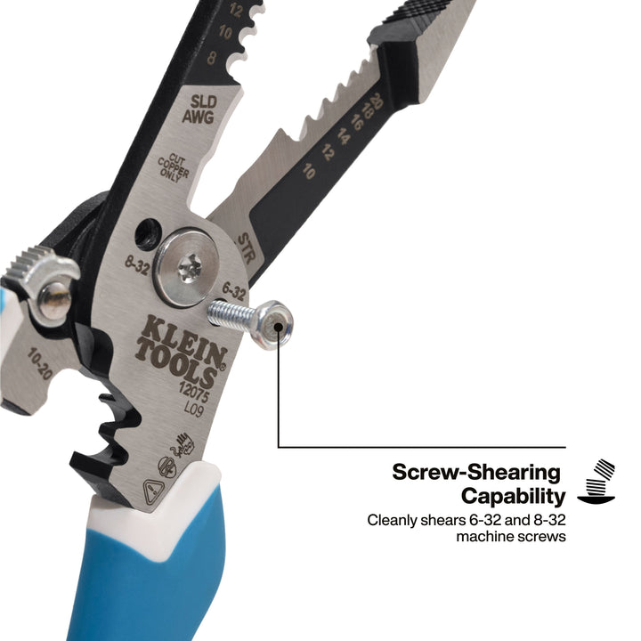 Klein Tools 12075 Slim Forged Wire Stripper / Cutter, Straight Handle