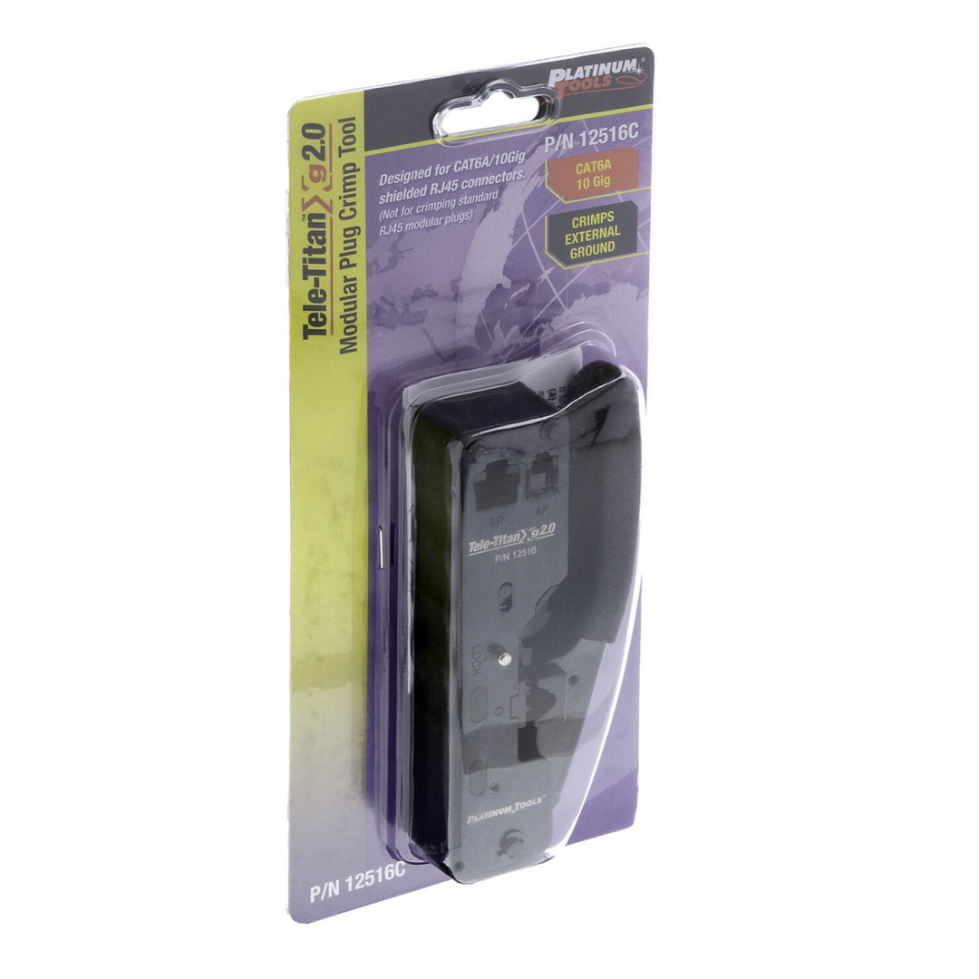 Platinum Tools 12516C Tele-TitanXg 2.0 Crimp Tool for Modular RJ45 CAT6A Connectors