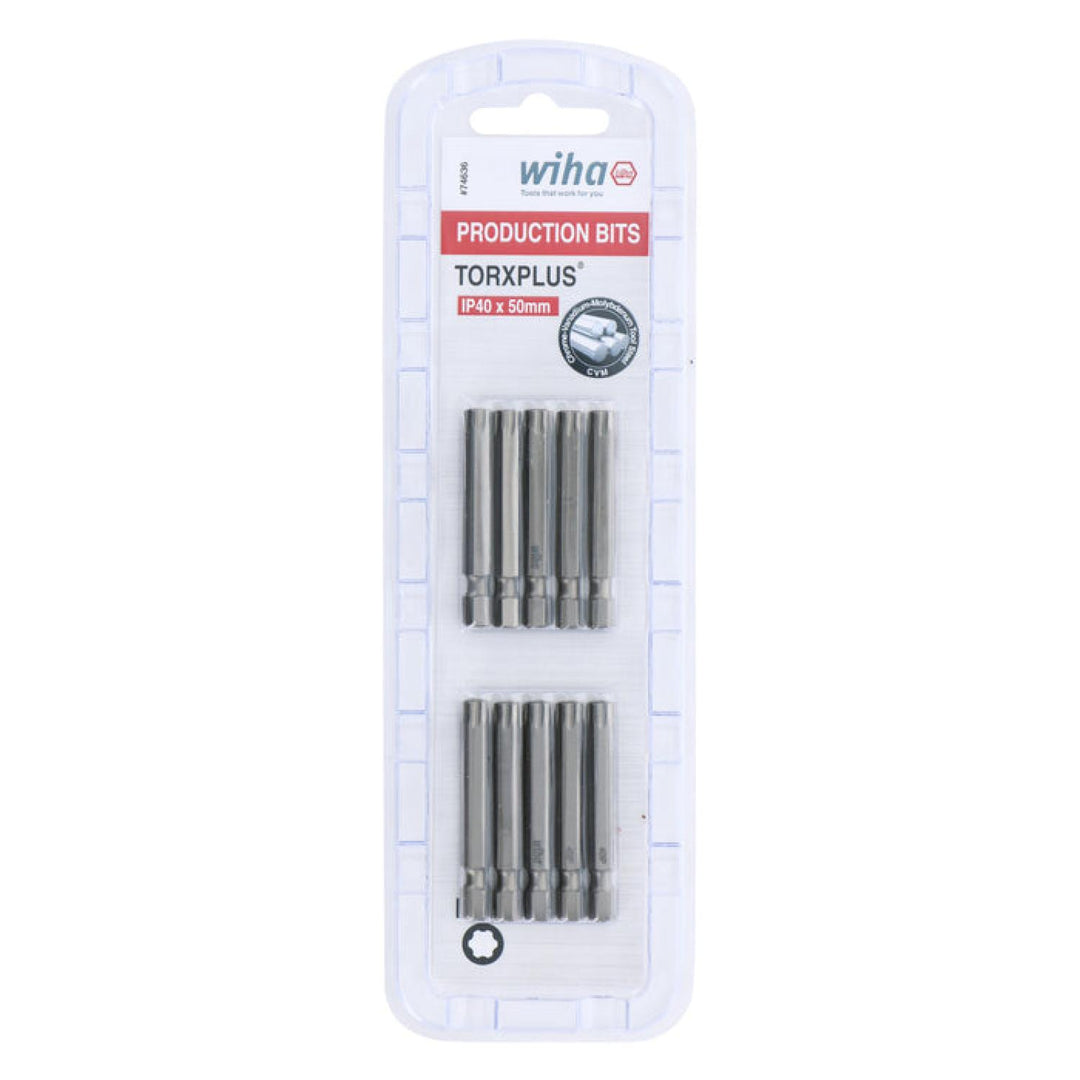 Wiha Tools 74636 TORX Plus Power Bit, IP40 x 50 mm, 10 Pk.