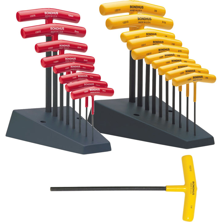 Bondhus 13332 Set 8 Graduated Length Hex T-Handles 3/32 - 1/4 Inch