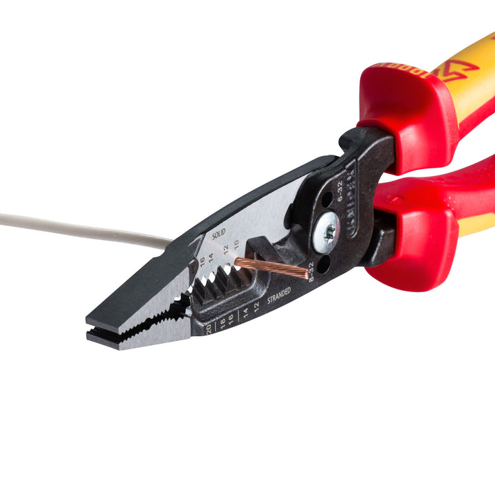 Knipex 13 78 8 SBA 8" Forged Wire Stripper 20-10 AWG, 1000V Insulated