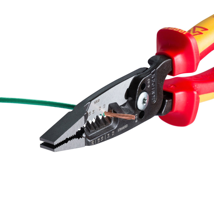 Knipex 13 78 8 SBA 8" Forged Wire Stripper 20-10 AWG, 1000V Insulated