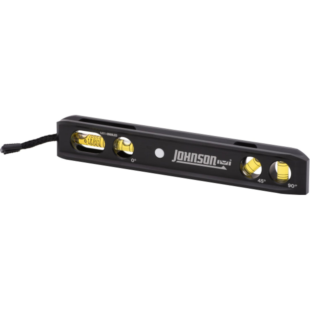 Johnson 1411-0900LED 9" Magnetic LED Billet Torpedo Level