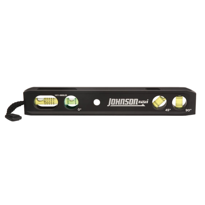 Johnson 1411-0900LED 9" Magnetic LED Billet Torpedo Level