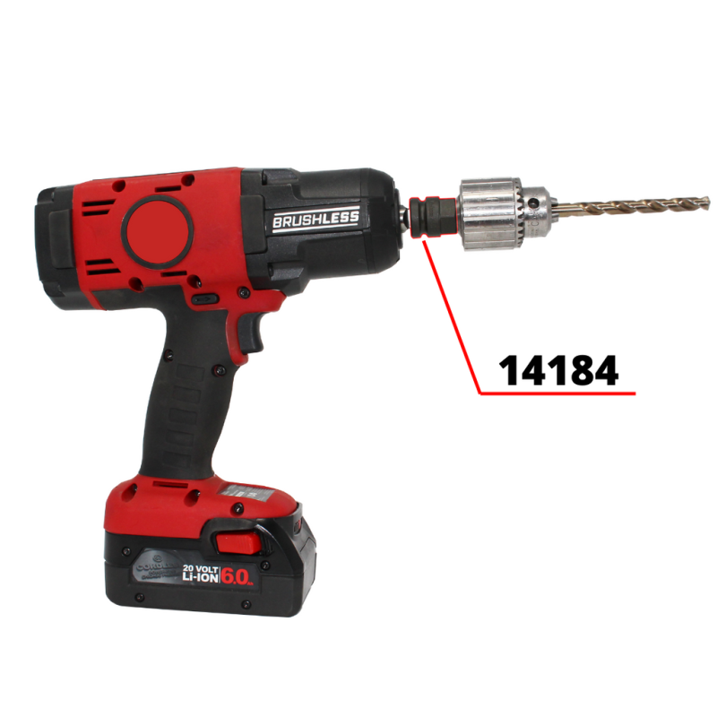 Ko-Ken 14184-1/2X20UNF Drill Chuck Adaptor 1/2 x 20UNF 44mm 1/2 Sq. Drive