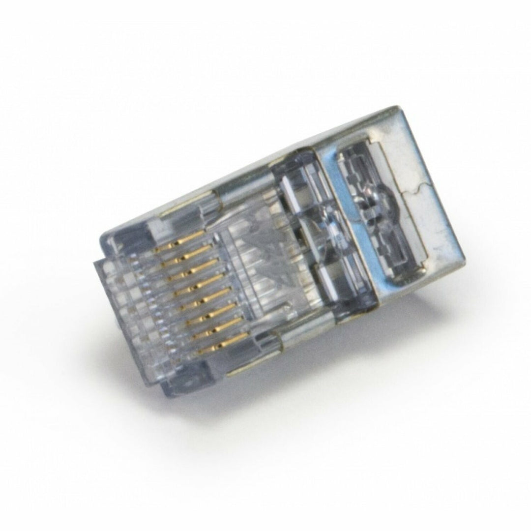 Platinum Tools 202051J ezEX-RJ45(44) Pass-Through RJ45 Connectors, CAT6 Shielded with External Ground - 50pcs in Jar