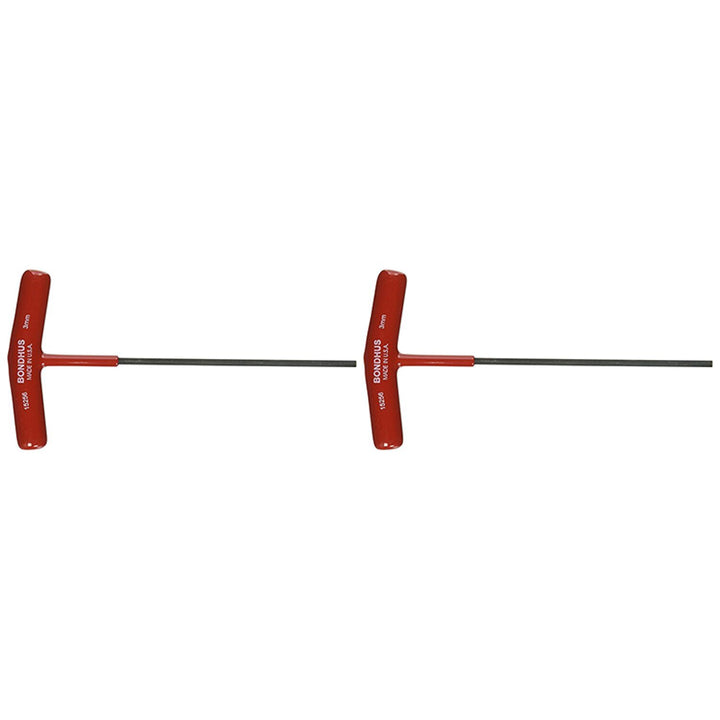 Bondhus 15256 3 mm Hex T-Handle 6 inch Length with ProGuard Finish, 2 Piece