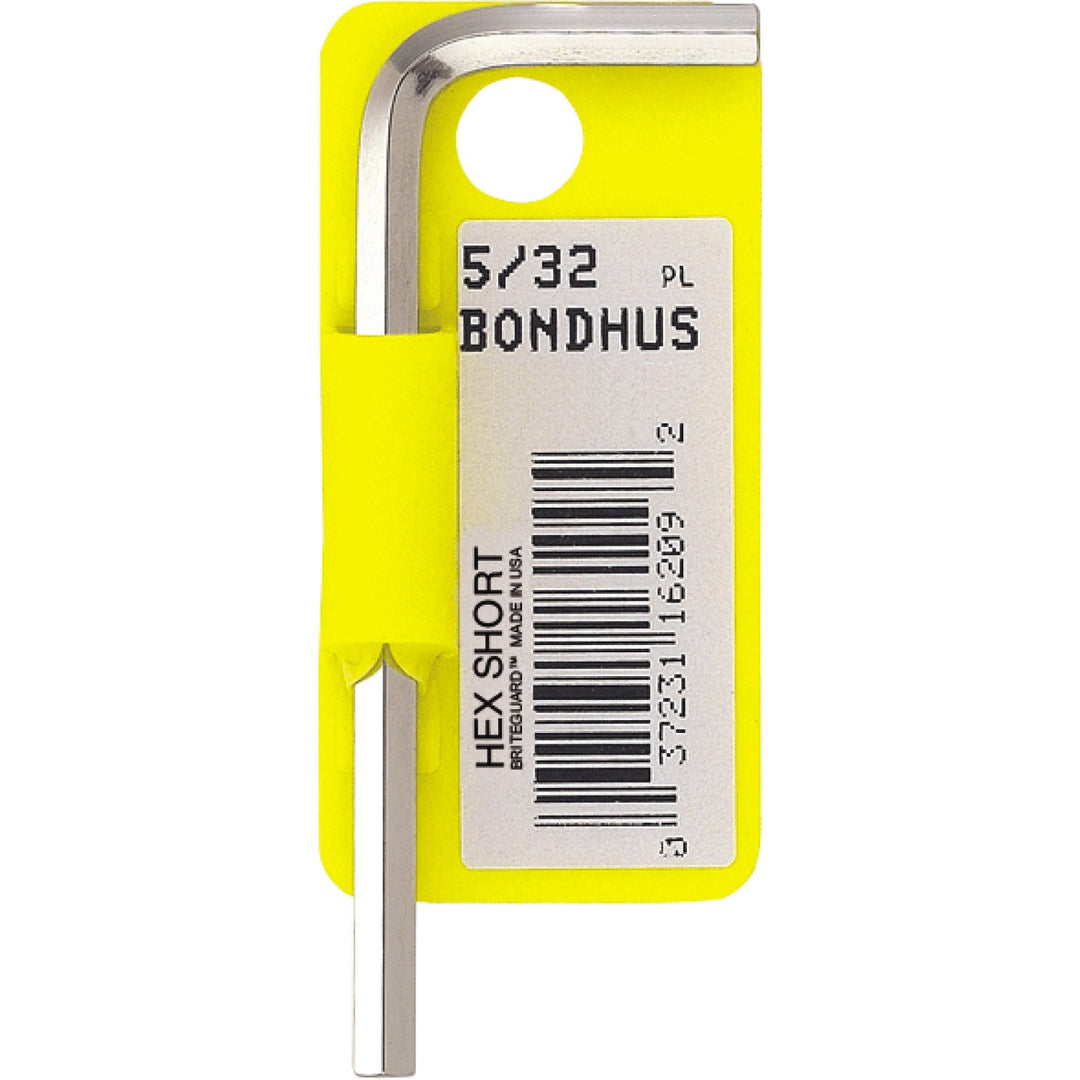 Bondhus 16260 4mm x 68mm Hex Tip Key L-Wrench with BriteGuard Finish, Tagged and Barcoded, Short Arm, 10 Pack