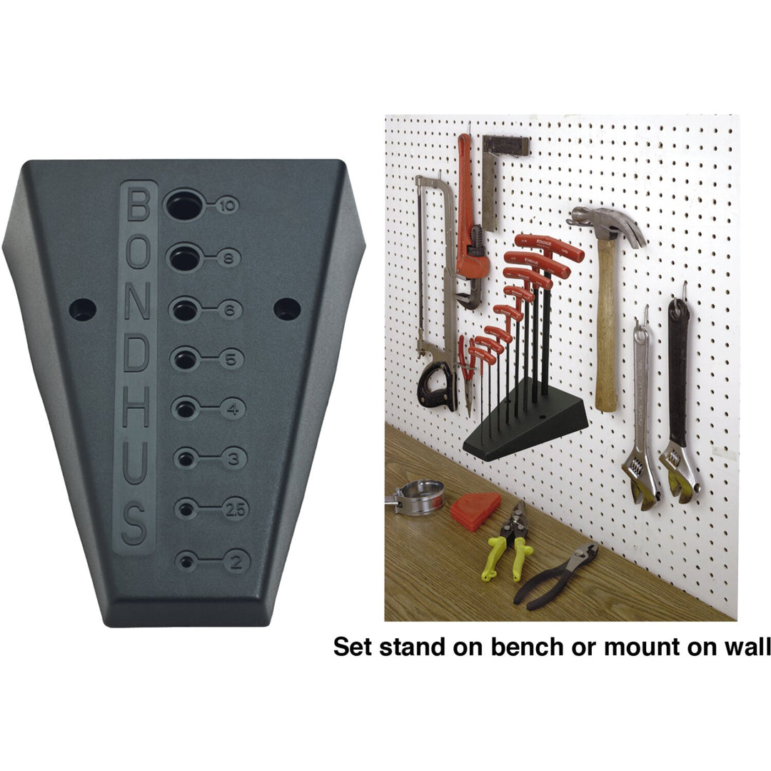 Bondhus 17935, Metric Molded T-Handle Stand Holds 8 Tools 2 - 10mm