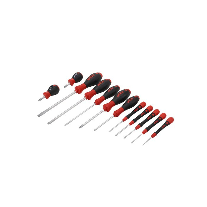 Wiha Tools 30282 Screwdriver Set - PicoFinish Precision, SoftFinish Standard and Stubby, 12 Pc.