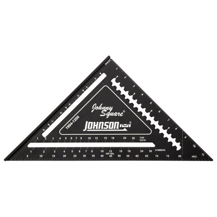 Johnson 1904-1200 12" Johnny Square Professional Easy-Read Aluminum Rafter Square